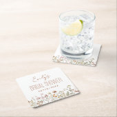 ワイルドフラワー ボーホー ブライダルシャワー イン ブルーム ガーデン スクエアペーパーコースター (インサイチュ)