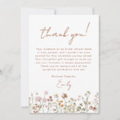 ワイルドフラワー ボーホー ブライダルシャワー テラコッタ サンキューカード (正面)