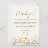 ワイルドフラワー ボーホー ブライダルシャワー テラコッタ サンキューカード (正面)