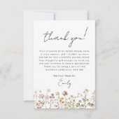 ワイルドフラワー ボーホー ブライダルシャワー テラコッタ サンキューカード (正面)