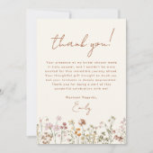 ワイルドフラワー ボーホー ブライダルシャワー テラコッタ サンキューカード (正面)