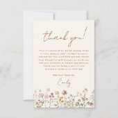 ワイルドフラワー ボーホー ブライダルシャワー テラコッタ サンキューカード (正面)