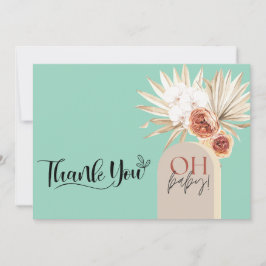 ワイルドフラワー ボーホー ベイビー シャワー サンクス カード テンプレート