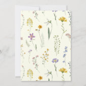 ワイルドフラワー ボーホー ベイビー シャワー 招待状 (裏面)