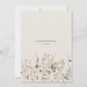 ワイルドフラワー ボーホー ラスティック エレガント ブライダルシャワー サンキューカード (裏面)