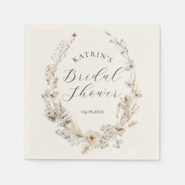 ワイルドフラワー ボーホー ラスティック エレガント ブライダルシャワー スタンダードカクテルナプキン