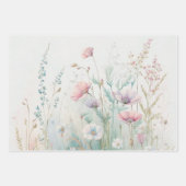 ワイルドフラワー ボーホー 水彩 結婚前のお祝い 誕生日 ラッピングペーパーシート (正面3)