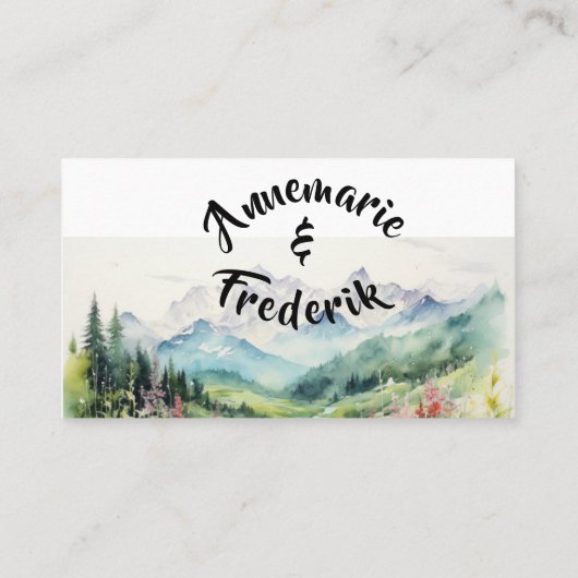 ワイルドフラワー&マウンテン絵を描ウォーター プレイスカード (裏面)