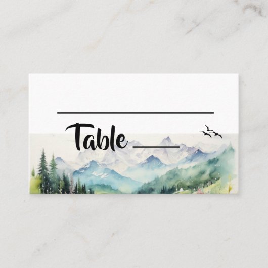 ワイルドフラワー&マウンテン絵を描ウォーター プレイスカード (正面)