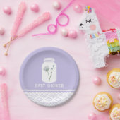 ワイルドフラワー メイソンジャーとレースのベビーシャワー ペーパープレート (パーティー)