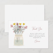 ワイルドフラワー メイソンジャー ハンドレタリング サンキューカード (正面/裏面)