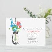 ワイルドフラワー&メイソンジャー ブライダルシャワー 招待状 (スタンド正面)