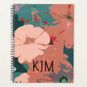 ワイルドフラワー モノグラム フラワー オーダーメイド 名前 ギフト プランナー手帳 (正面)