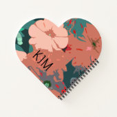 ワイルドフラワー モノグラム 花の結婚式 誕生日ギフト ノートブック (裏面)