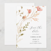 ワイルドフラワー ラスティック ワイルドフラワー ウェディング 招待状 (正面/裏面)