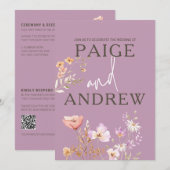 ワイルドフラワー ラベンダー ファームハウス ウェディング 招待状 (正面/裏面)