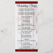 ワイルドフラワー&リボン – 赤結婚色 プログラム (裏面)