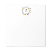 ワイルドフラワー リース オーダーメイド モノグラム ノートパッド (正面)