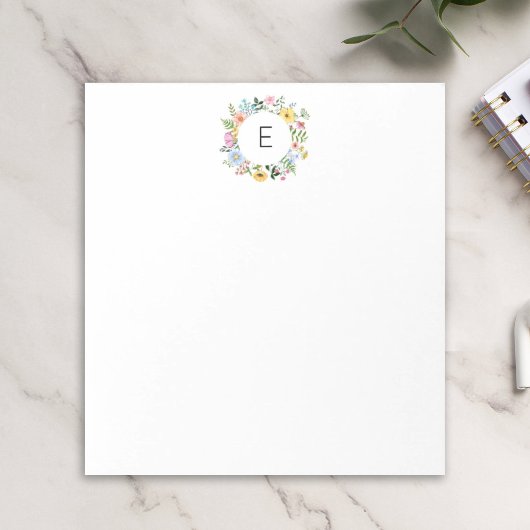 ワイルドフラワー リース オーダーメイド モノグラム ノートパッド