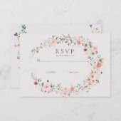ワイルドフラワー リース | 結婚式の返信 出欠カード (正面/裏面)