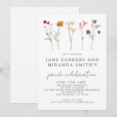 ワイルドフラワー レズビアン フローラル ゲイ プライド セレブレーション 招待状 (正面/裏面)