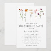 ワイルドフラワー レズビアン プライド フローラルエンゲージメントパーティー 招待状 (正面/裏面)