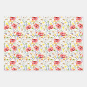 ワイルドフラワー – ロマンチックカラフルな牧草地の花 ラッピングペーパーシート (正面2)