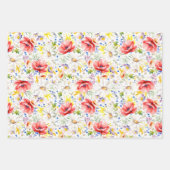 ワイルドフラワー – ロマンチックカラフルな牧草地の花 ラッピングペーパーシート (正面)