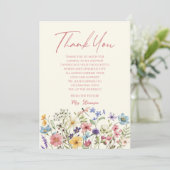 ワイルドフラワー ワイルド フラワーズ 花の ブライダル シャワー サンキューカード (スタンド正面)