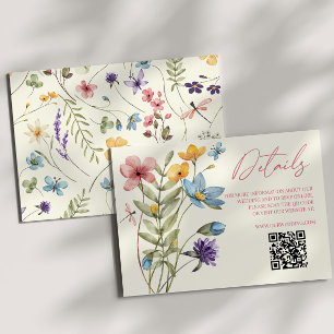 ワイルドフラワー ワイルド フラワー QR コード 結婚式 詳細 エンクロージャーカード