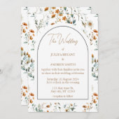 ワイルドフラワー ヴィンテージ ウェディング 招待状 (正面/裏面)