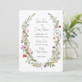 ワイルドフラワー ヴィンテージ ウェディング 招待状 (スタンド正面)