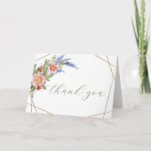 ワイルドフラワー 偽金箔 幾何学フレーム ラスティック サンキューカード (正面)