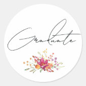 ワイルドフラワー 卒業式 ラウンドシール (正面)