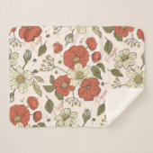 ワイルドフラワー、子供部屋、ベビーシャワーギフト シェルパブランケット (正面(横))