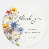 ワイルドフラワー 感謝の気持ちを込めて ブライダルシャワー ラウンドシール (正面)