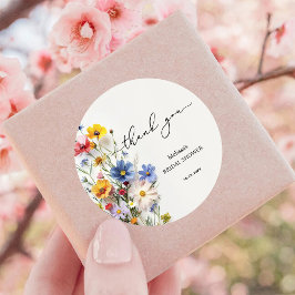 ワイルドフラワー 感謝の気持ち ウェディングシャワー ラウンドシール