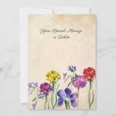 ワイルドフラワー 手書き記入 マルチパーパス 招待状 (裏面)