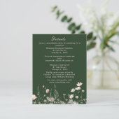 ワイルドフラワー 春 ブッシュ ピンク 花の結婚式 エンクロージャーカード (スタンド正面)