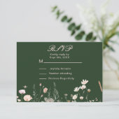 ワイルドフラワー 春 ブラッシュ ピンク 花の結婚式 出欠カード (スタンド正面)