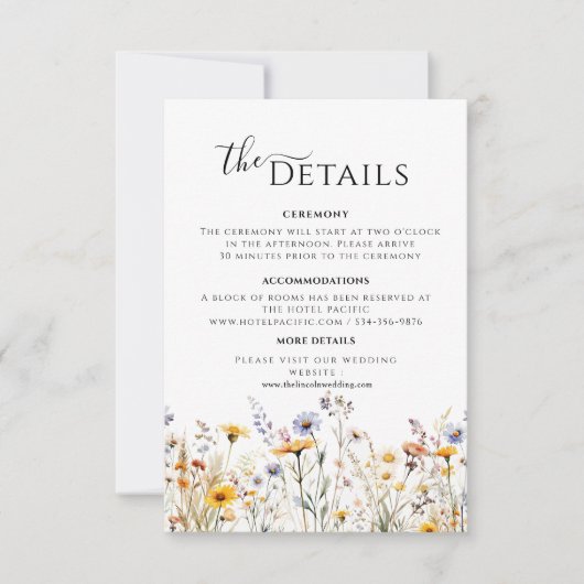 ワイルドフラワー 春 詳細 封筒カード 出欠カード (正面)