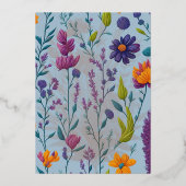 ワイルドフラワー - 母の日の傑作詩付き 箔シーズンカード (正面)