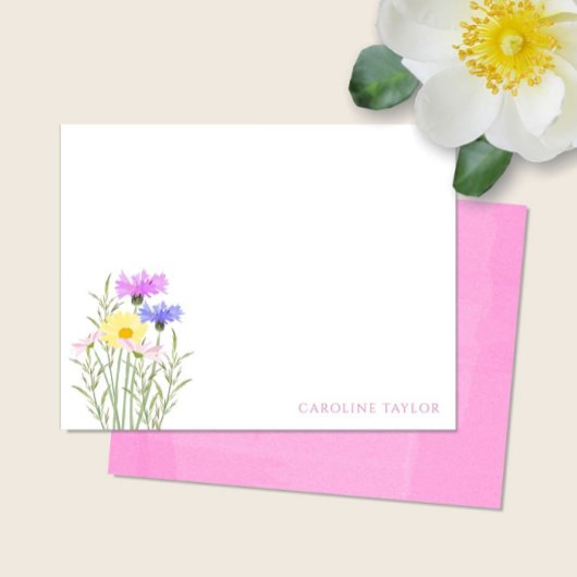 ワイルドフラワー 水彩 花 春の文房具 ノートカード