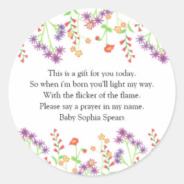 ワイルドフラワー – 祈りの言葉キャンドルラベル ラウンドシール