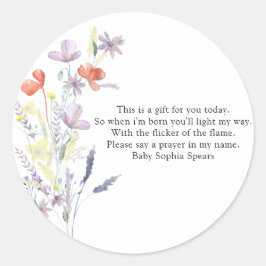 ワイルドフラワー – 祈りの言葉キャンドルラベル ラウンドシール