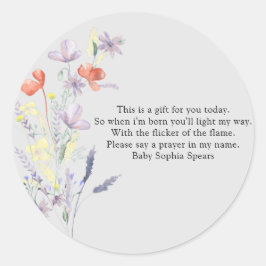 ワイルドフラワー – 祈りの言葉キャンドルラベル ラウンドシール
