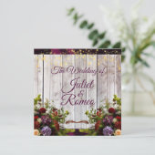 ワイルドフラワー、紫のリボンとライ結婚ト 招待状 (スタンド正面)