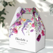 ワイルドフラワー、紫 – ピンクの花の赤ちゃんシャワー フェイバーボックス