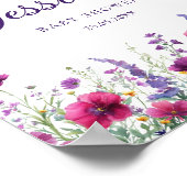 ワイルドフラワー、紫 – ピンクの花の赤ちゃんシャワー ポスター (角)