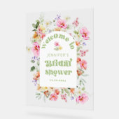 ワイルドフラワー 花のアーチ ブライダルシャワー ウェルカム アクリルサイン (傾斜)